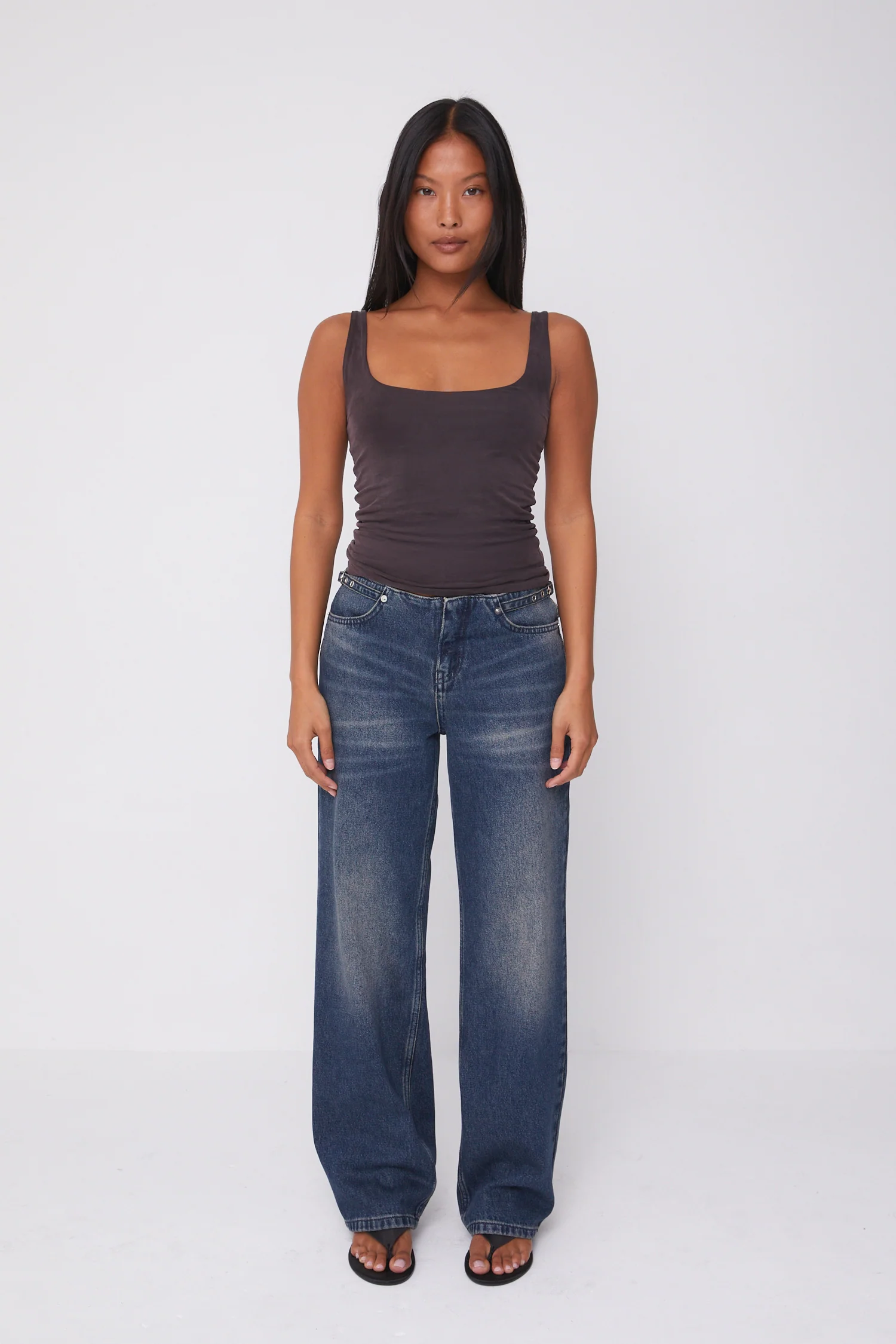 Stevie Low Rise Jeans, Dark Fade - Image 3
