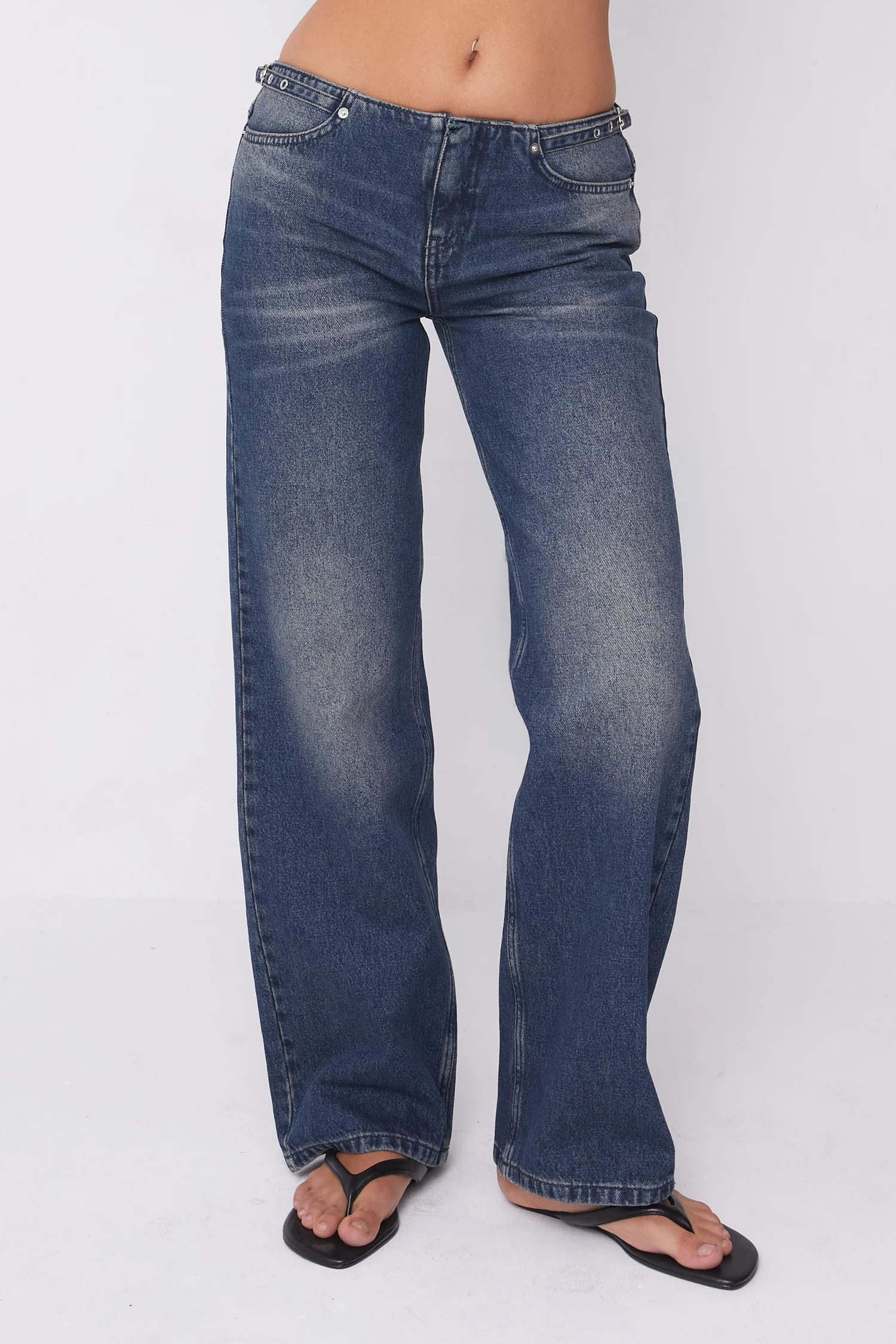 Stevie Low Rise Jeans, Dark Fade - Image 5