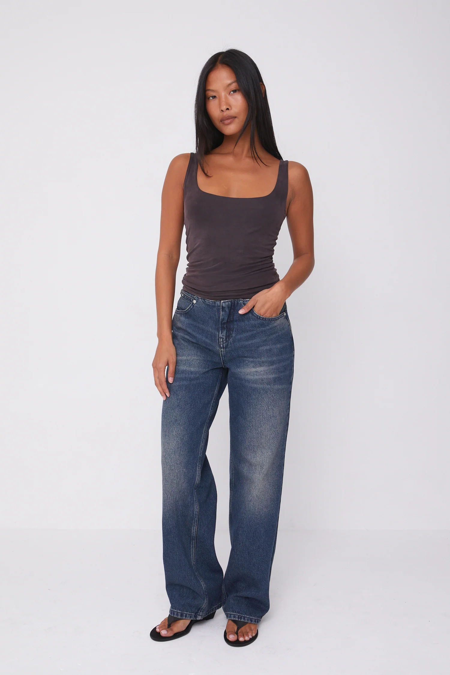 Stevie Low Rise Jeans, Dark Fade - Image 8