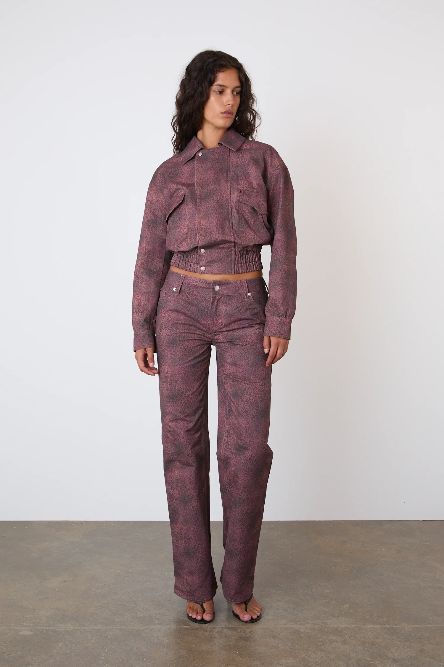 The Cicely Bomber Jacket, Red Leopard - Image 3