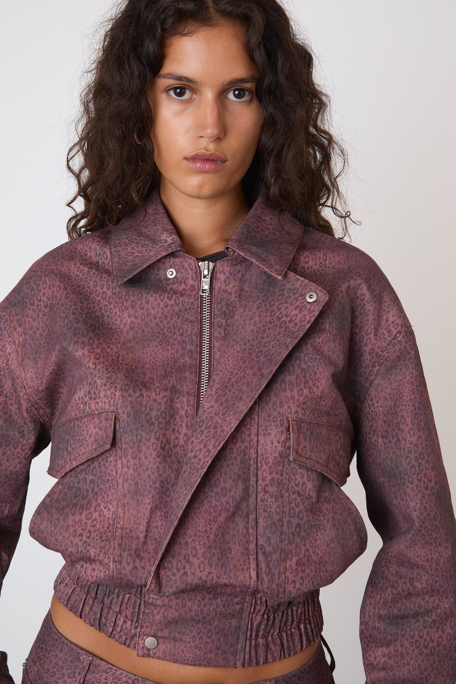 The Cicely Bomber Jacket, Red Leopard - Image 4