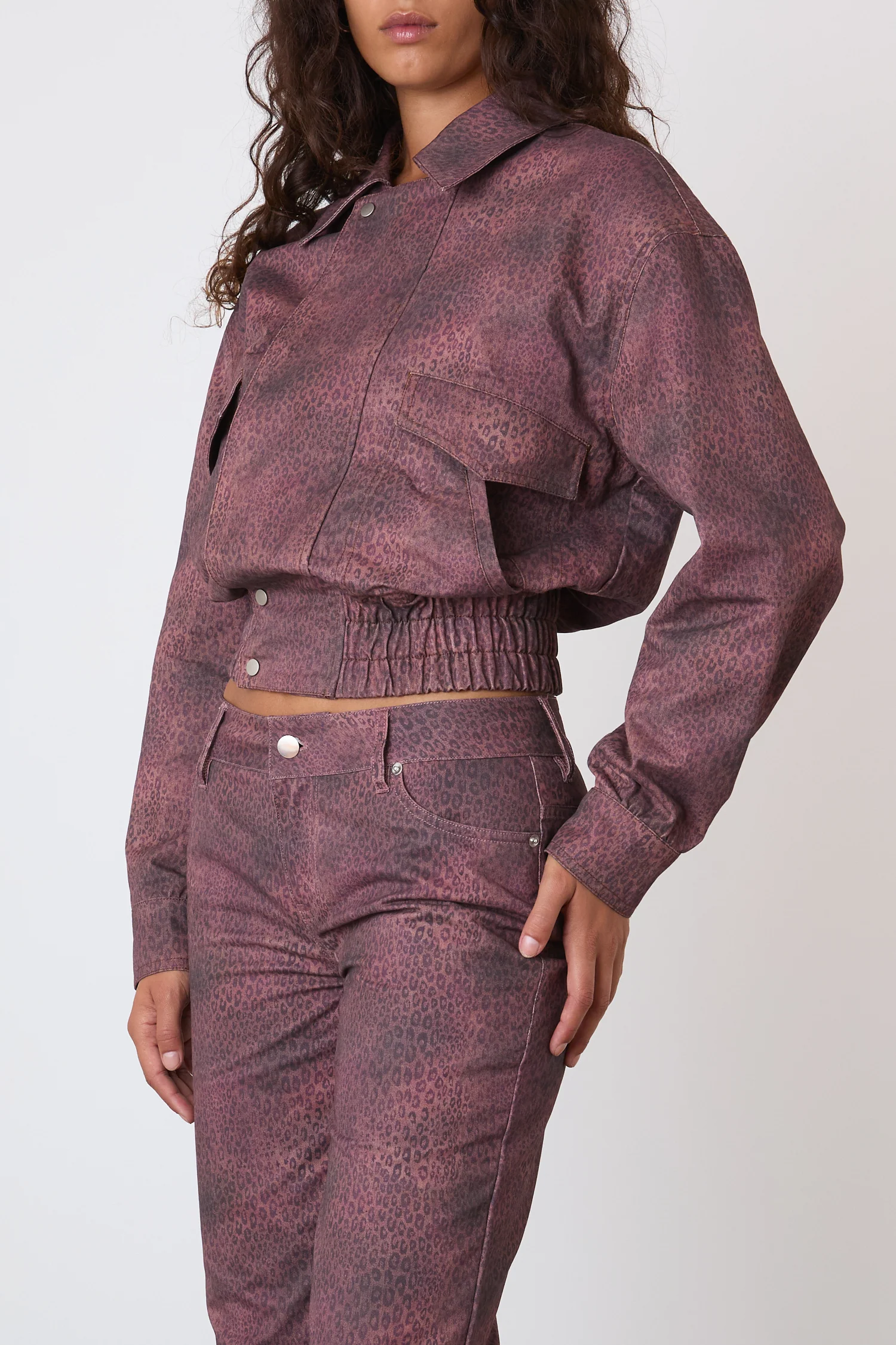 The Cicely Bomber Jacket, Red Leopard - Image 5