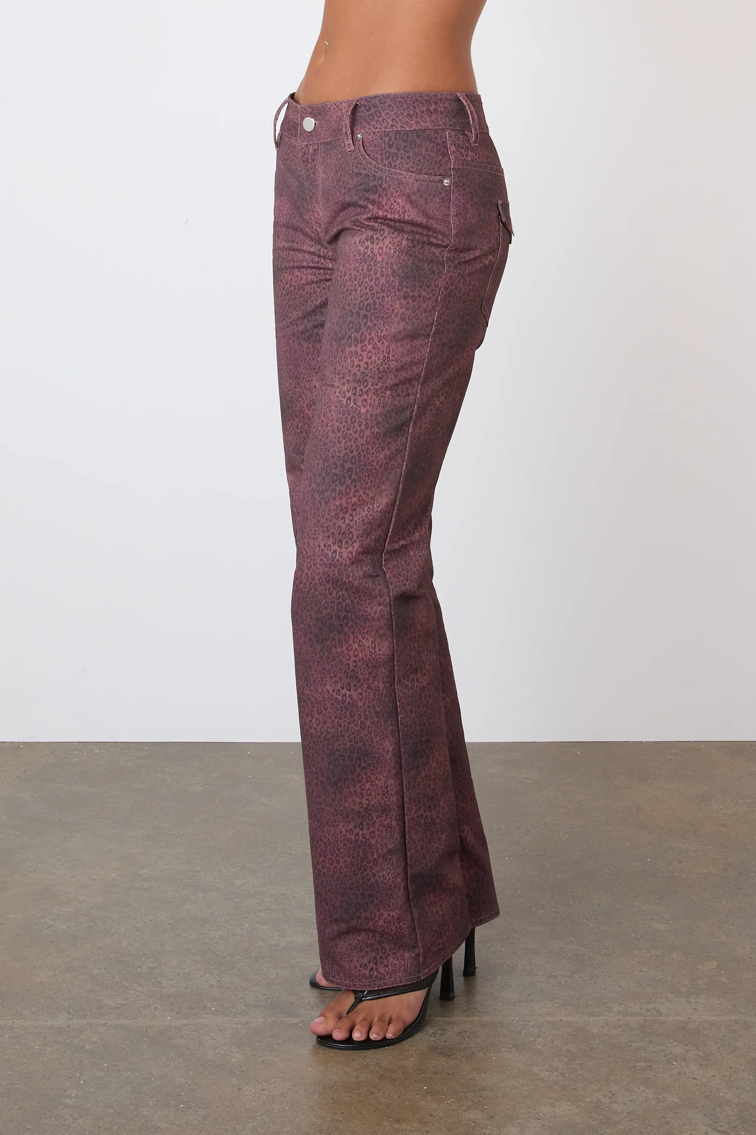 The Cicely Straight Trousers, Red Leopard - Image 4