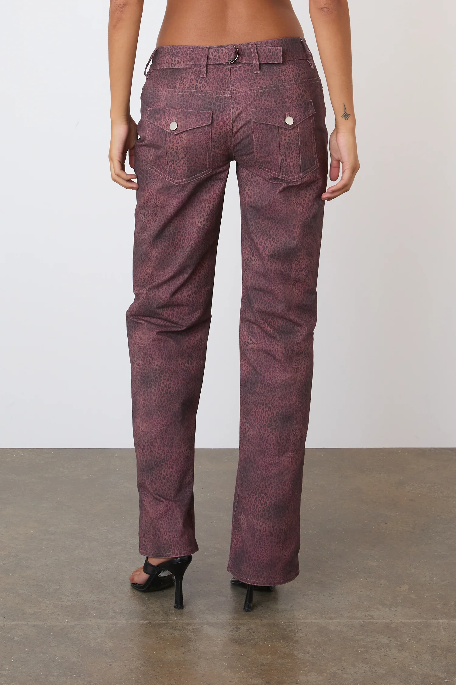 The Cicely Straight Trousers, Red Leopard - Image 5