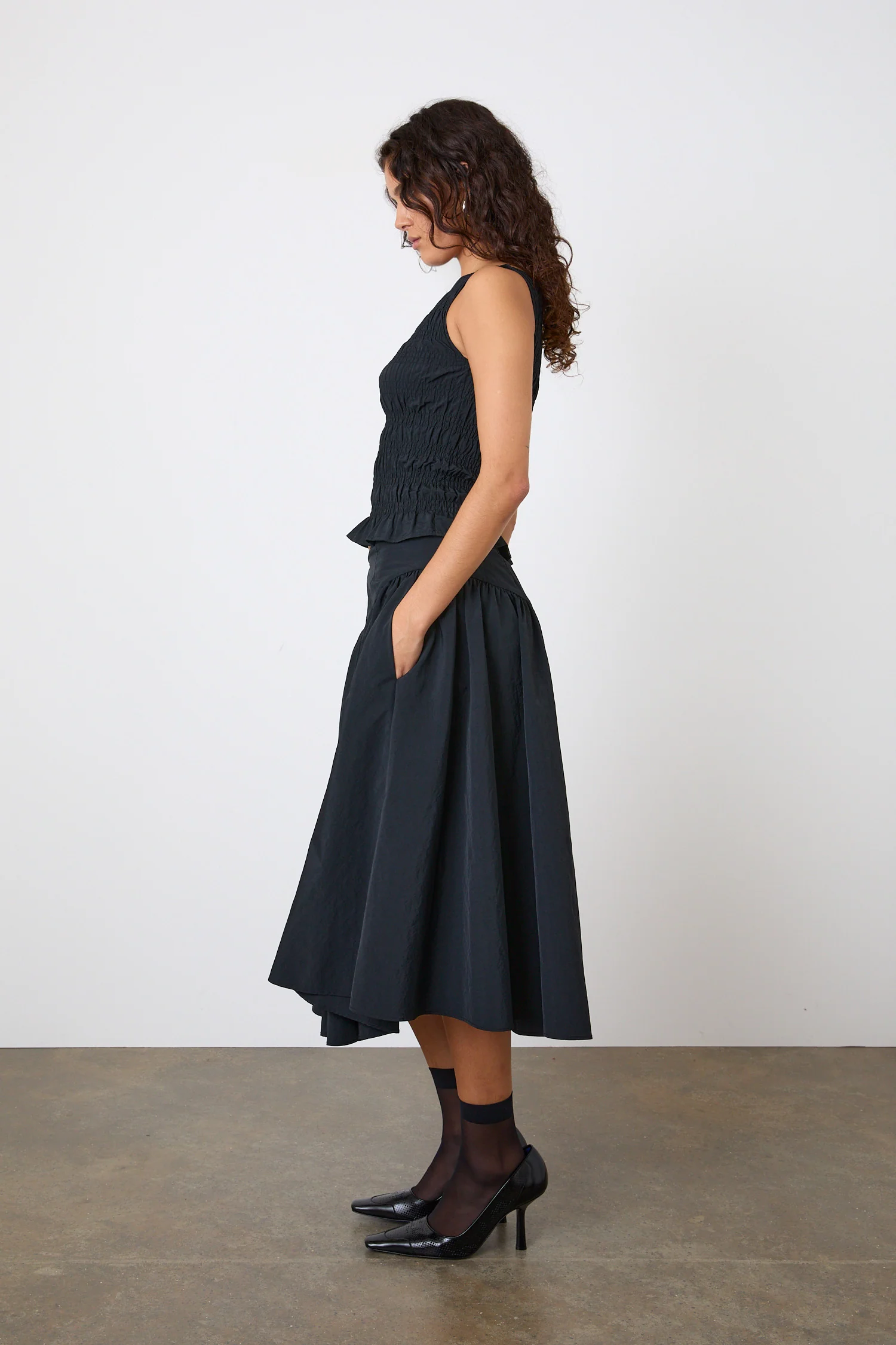 Deba Midi Skirt, Onyx - Image 6