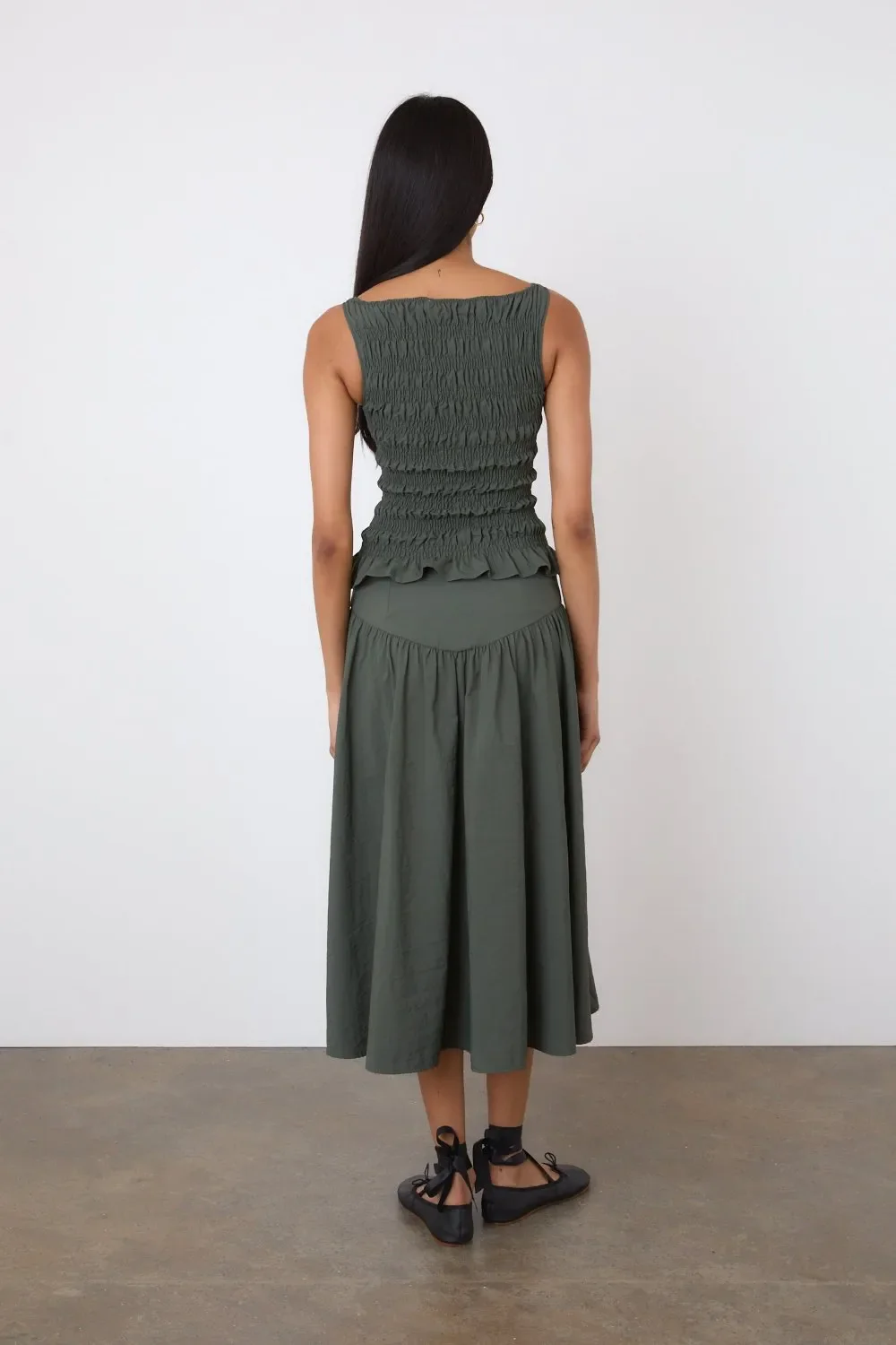 Deba Midi Skirt, Slate Green - Image 6