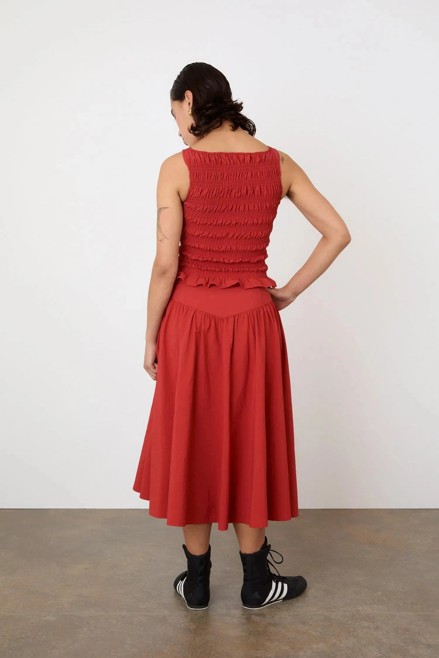 Deba Midi Skirt, Tomato - Image 3