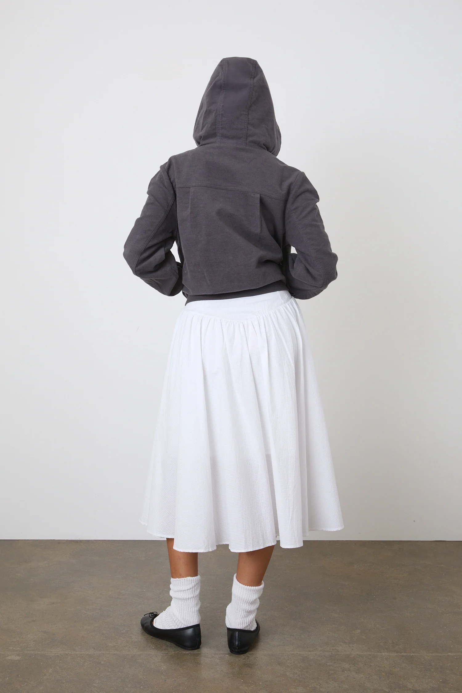 Deba Seersucker Midi Skirt, Porcelain - Image 4