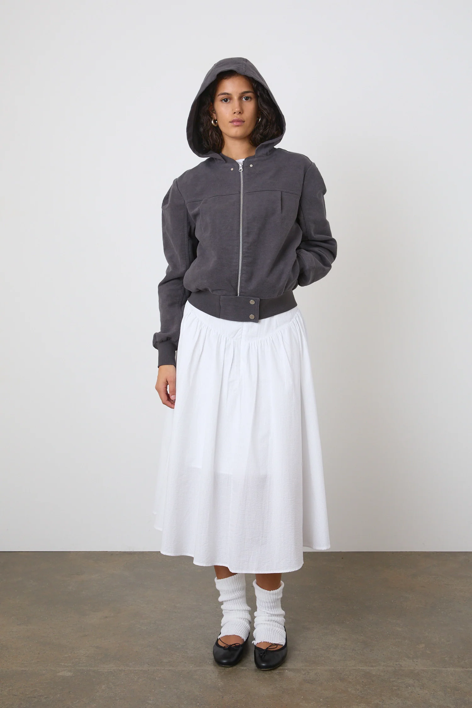 Deba Seersucker Midi Skirt, Porcelain - Image 5