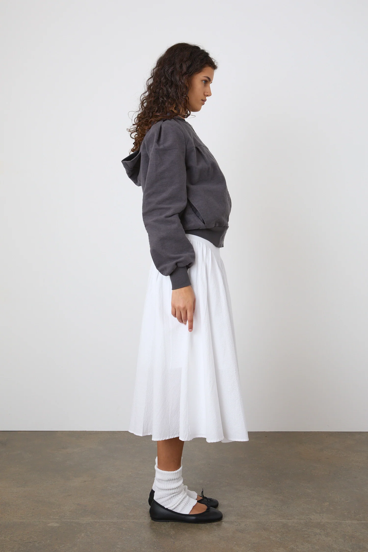 Deba Seersucker Midi Skirt, Porcelain - Image 6