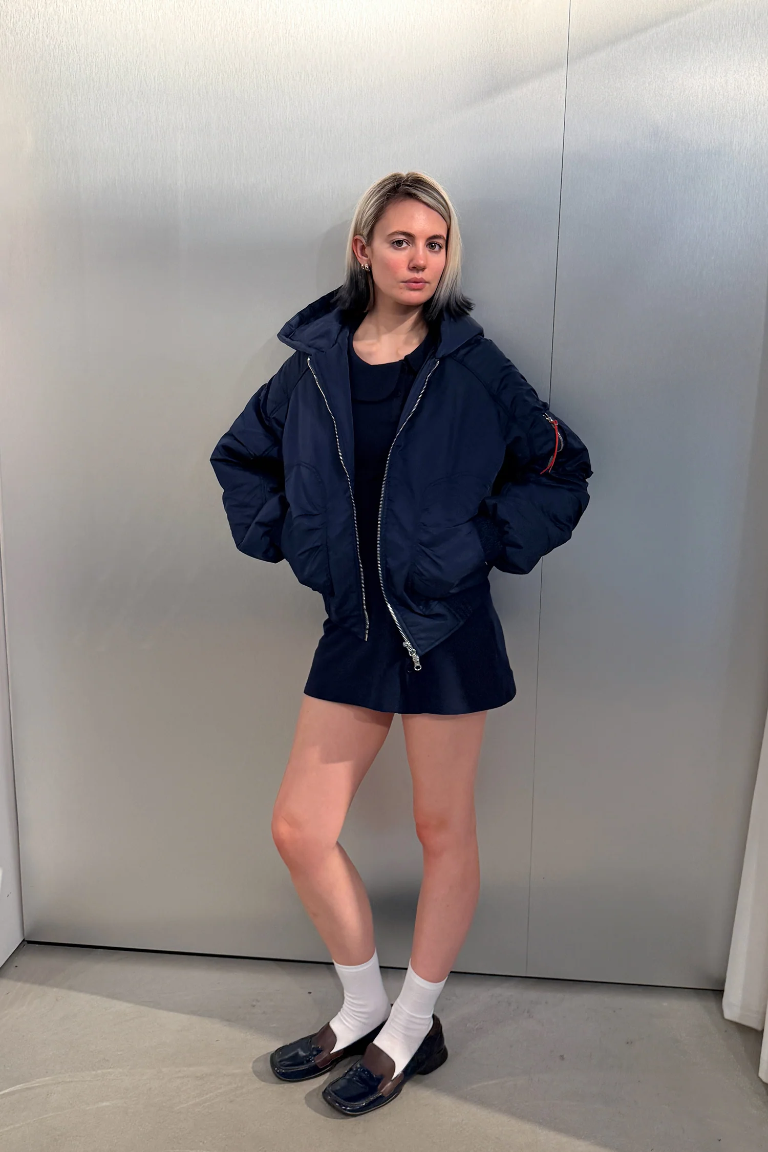 Penny Spring Bomber Jacket, Navy - Image 3