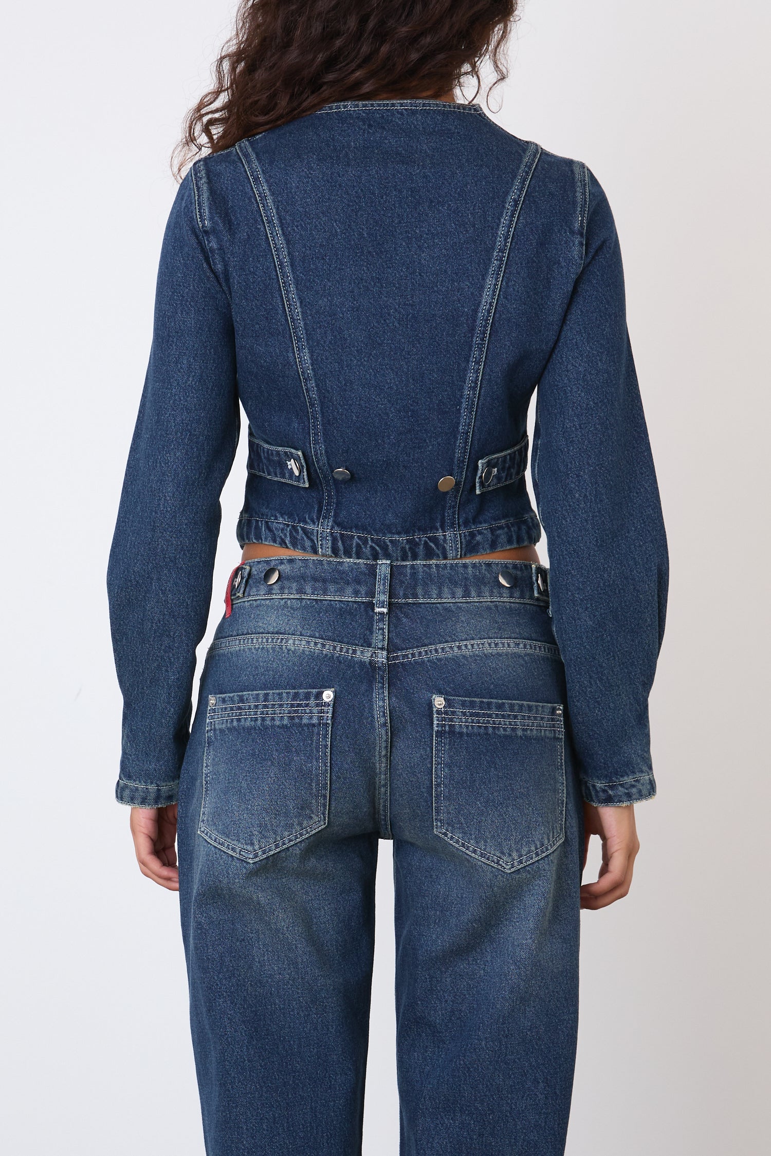 The Goldie Fitted Denim Jacket, Dark Fade - Image 8