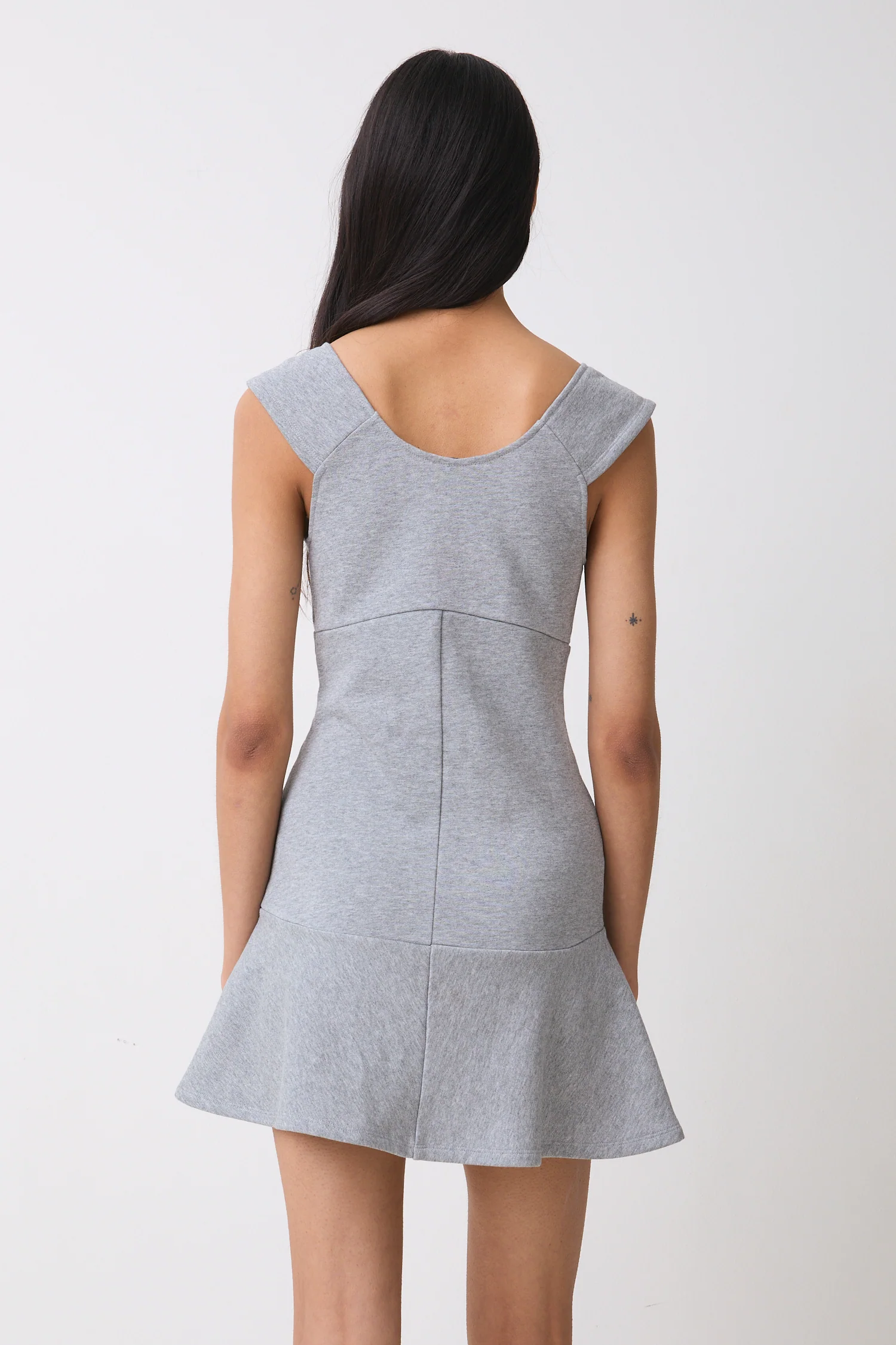 Joni Button Dress, Grey Marl - Image 4