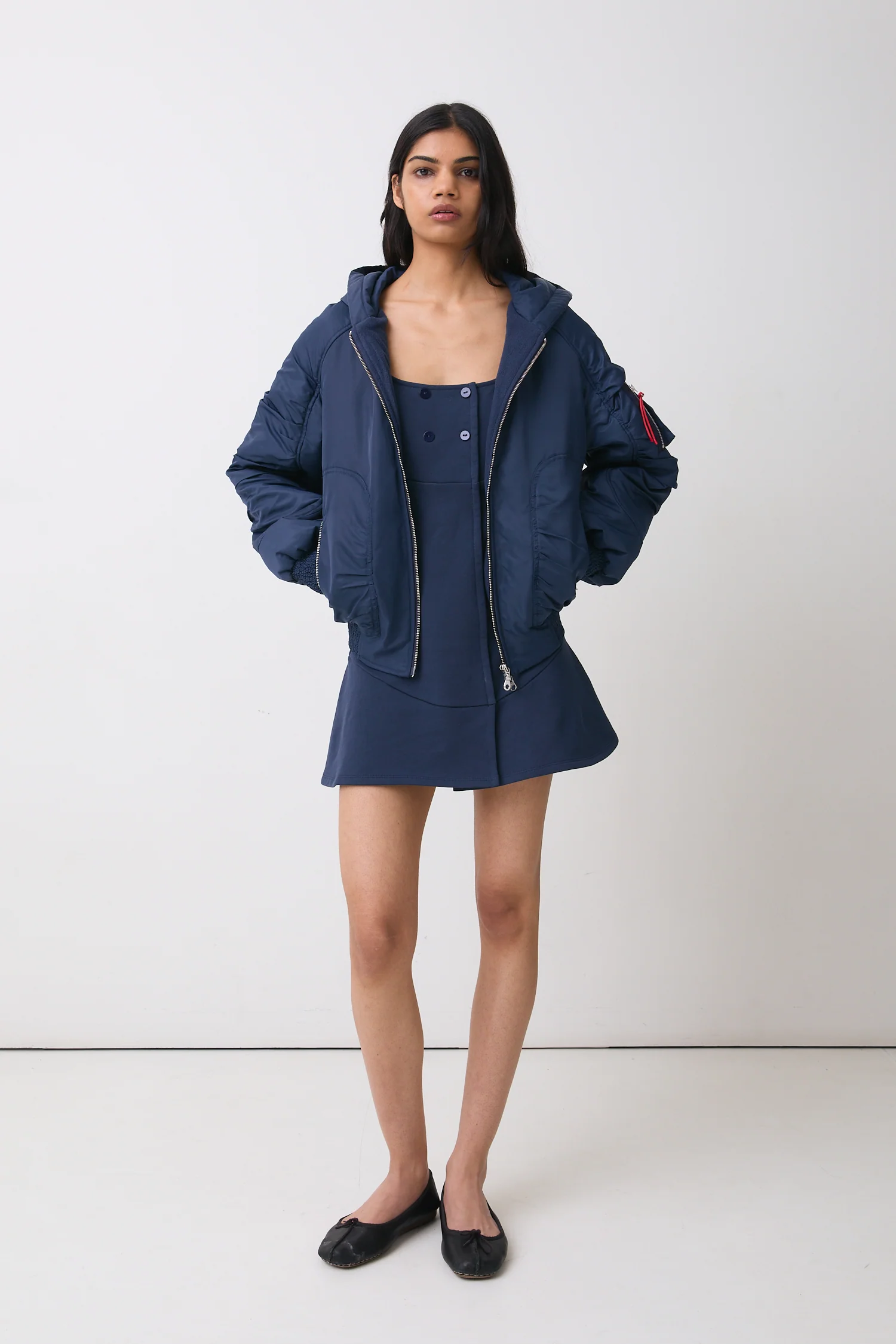 Joni Button Dress, Navy - Image 6