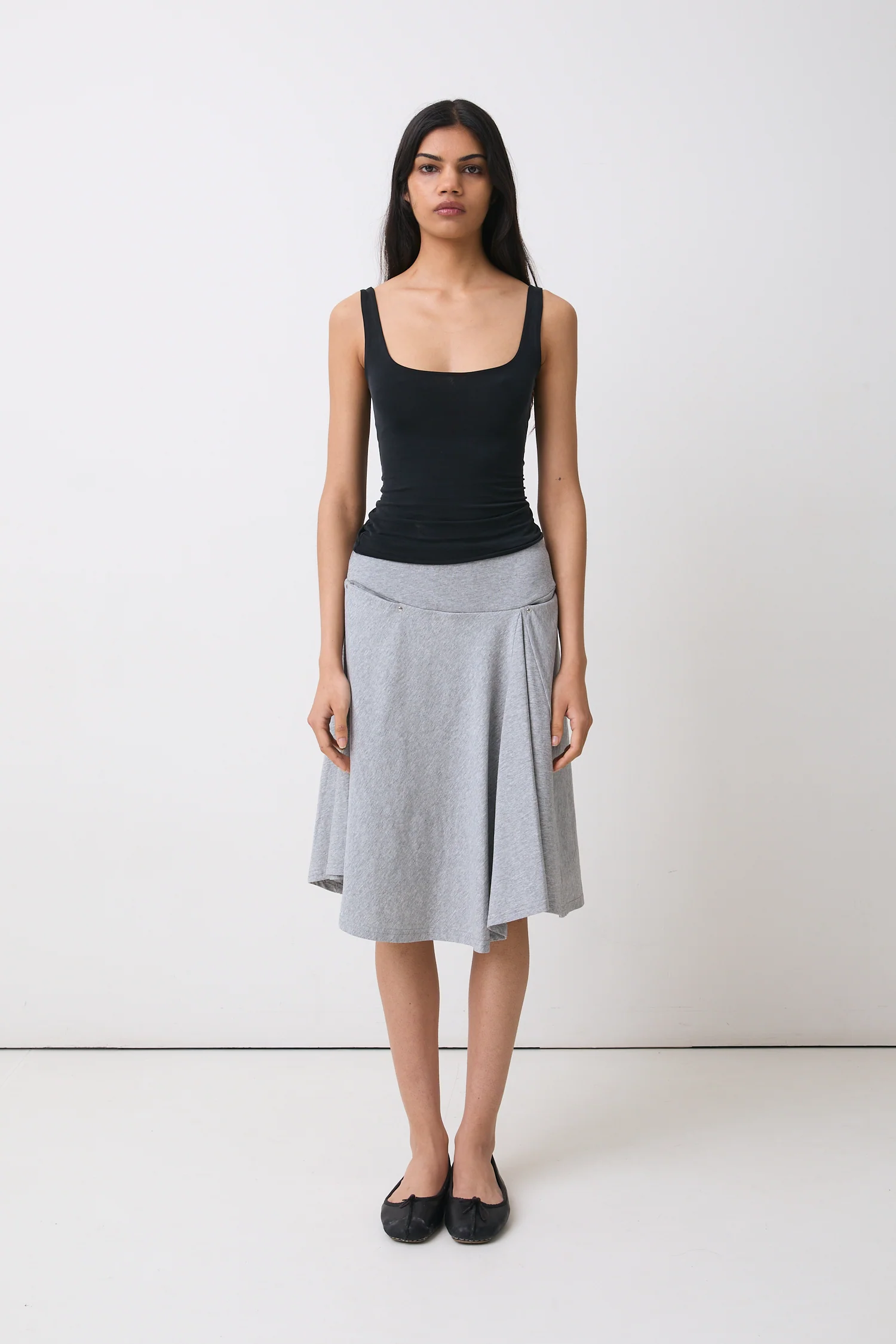 Joni Midi Skirt, Grey Marl - Image 5