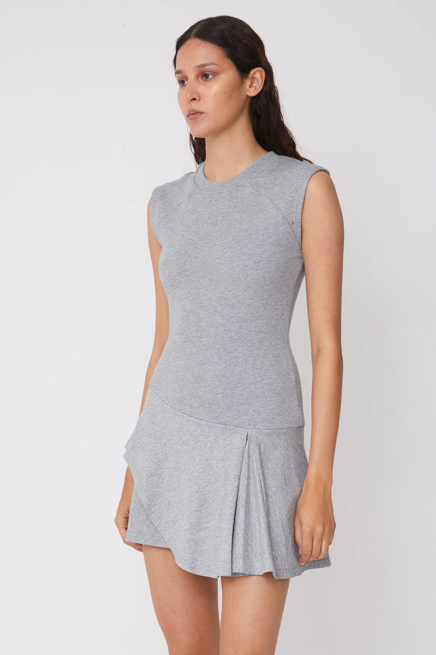 Joni Skort Dress, Grey Marl - Image 3