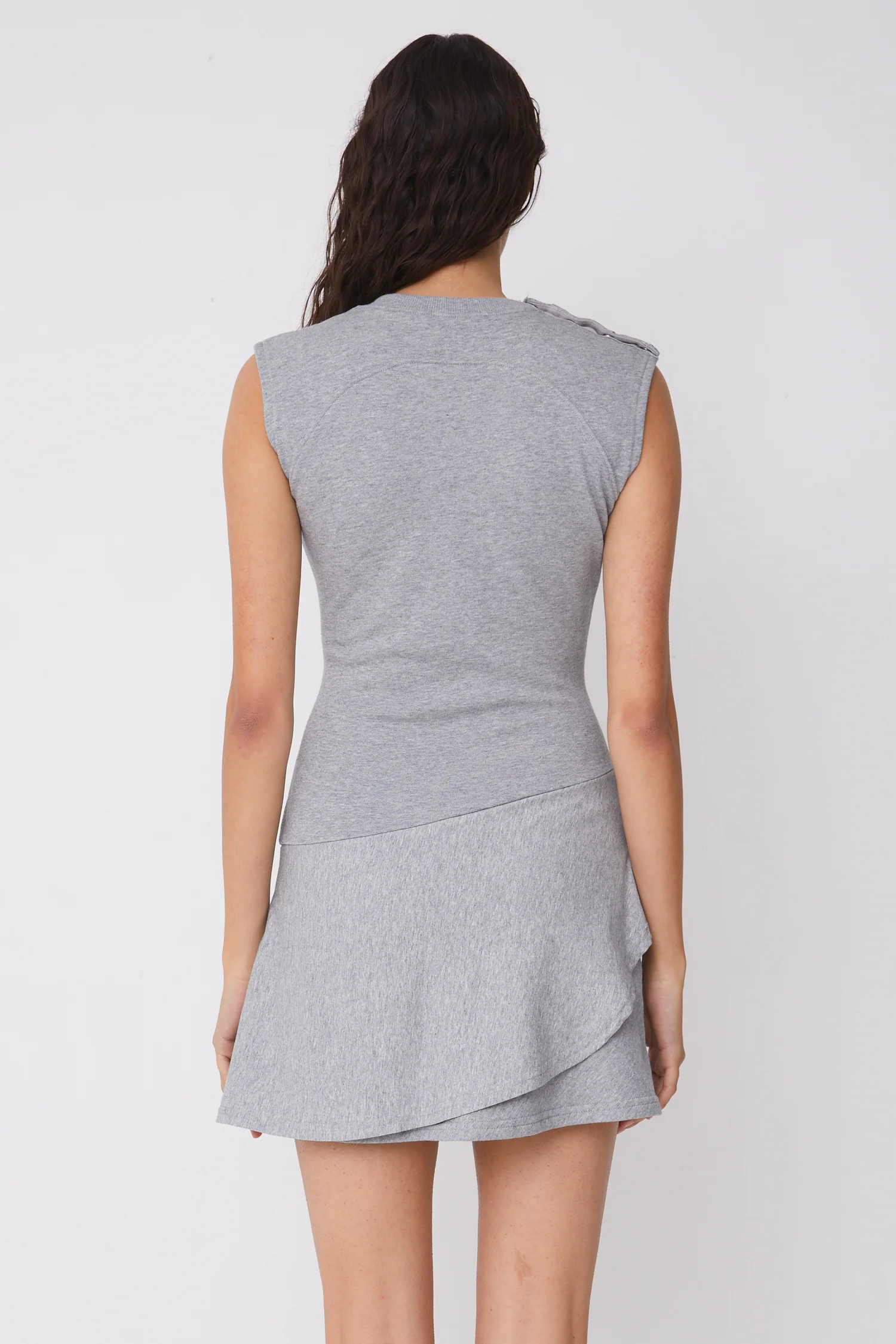 Joni Skort Dress, Grey Marl - Image 4