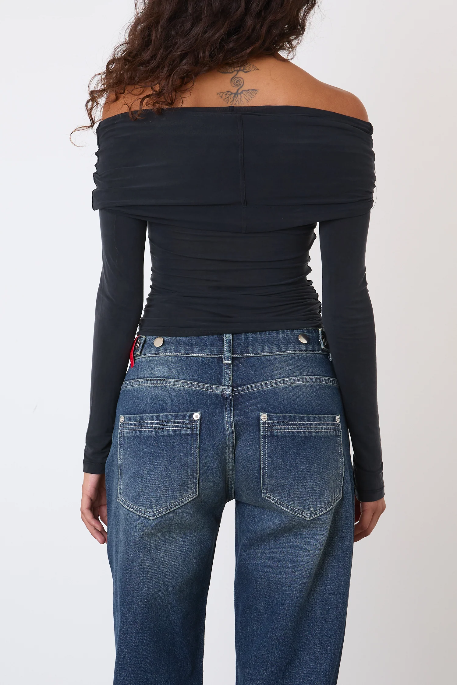 Kylie Cold Shoulder Top, Graphite - Image 7
