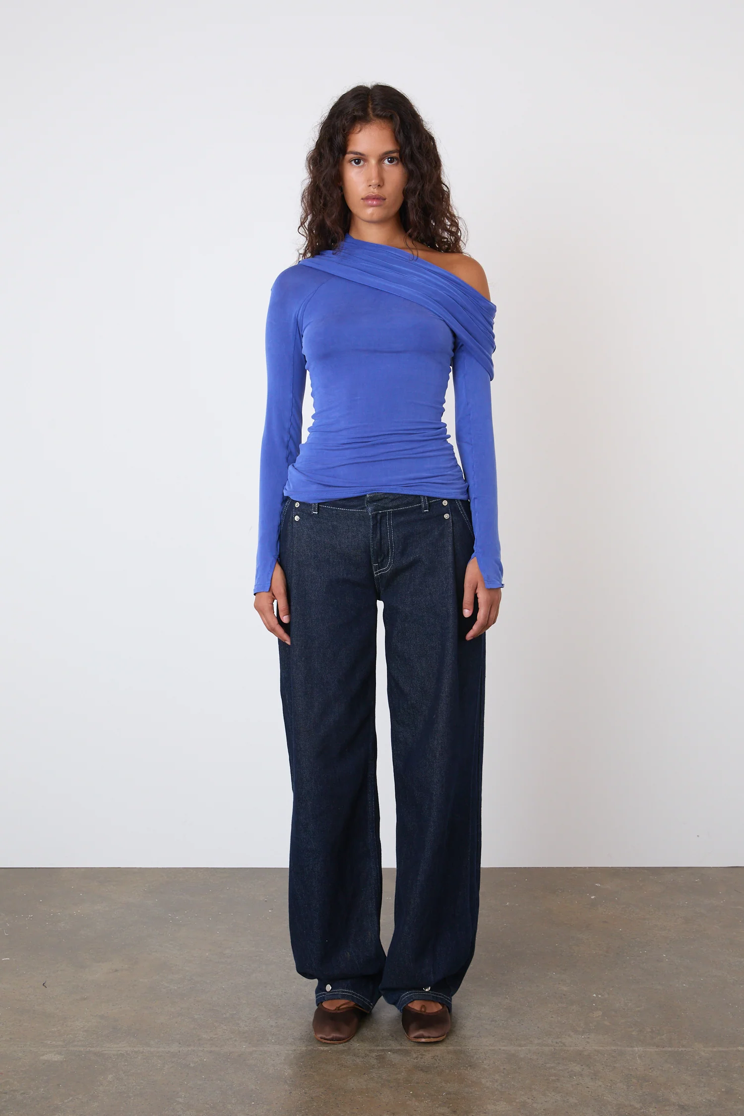 Kylie Cold Shoulder Top, Lapis - Image 5
