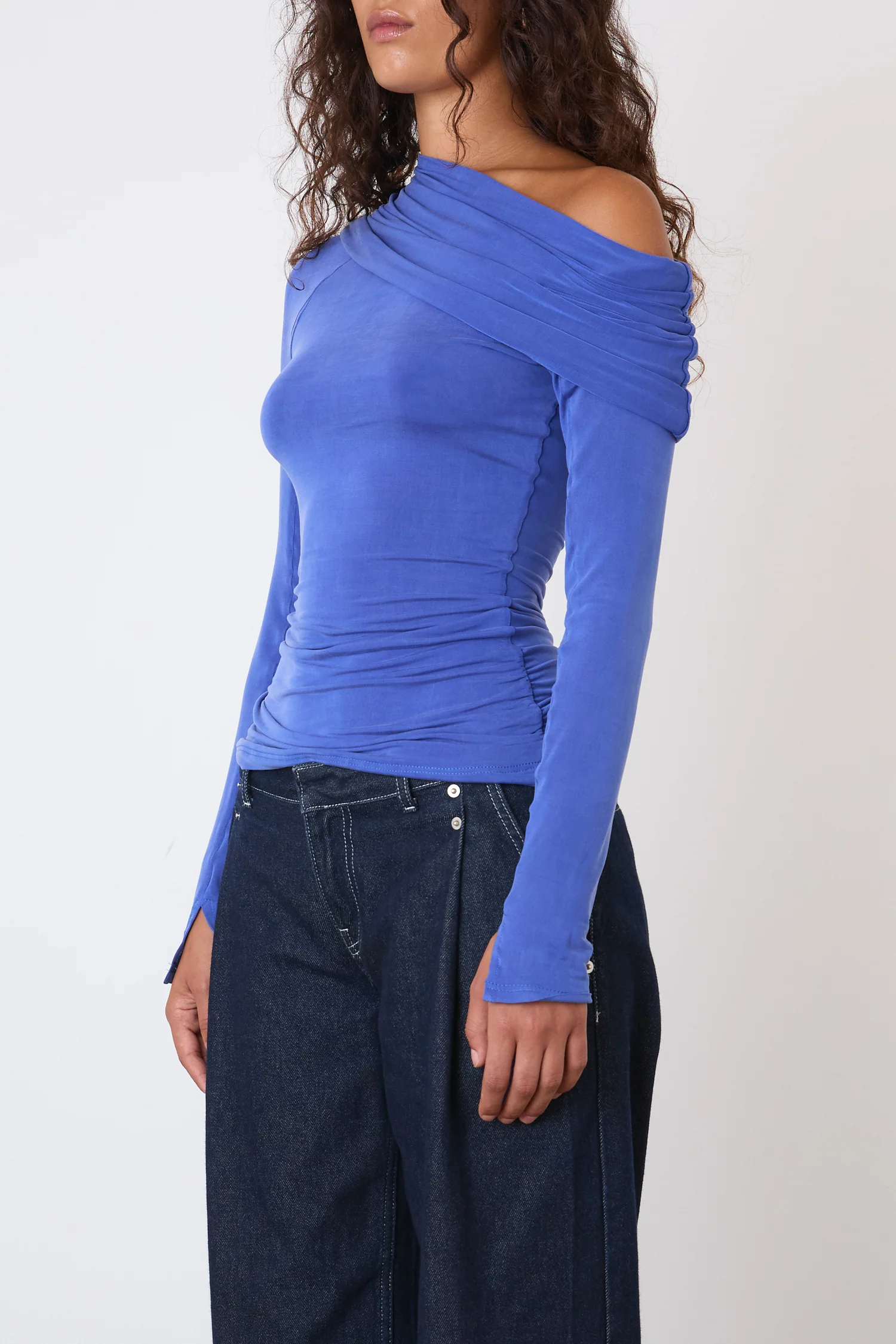 Kylie Cold Shoulder Top, Lapis - Image 6
