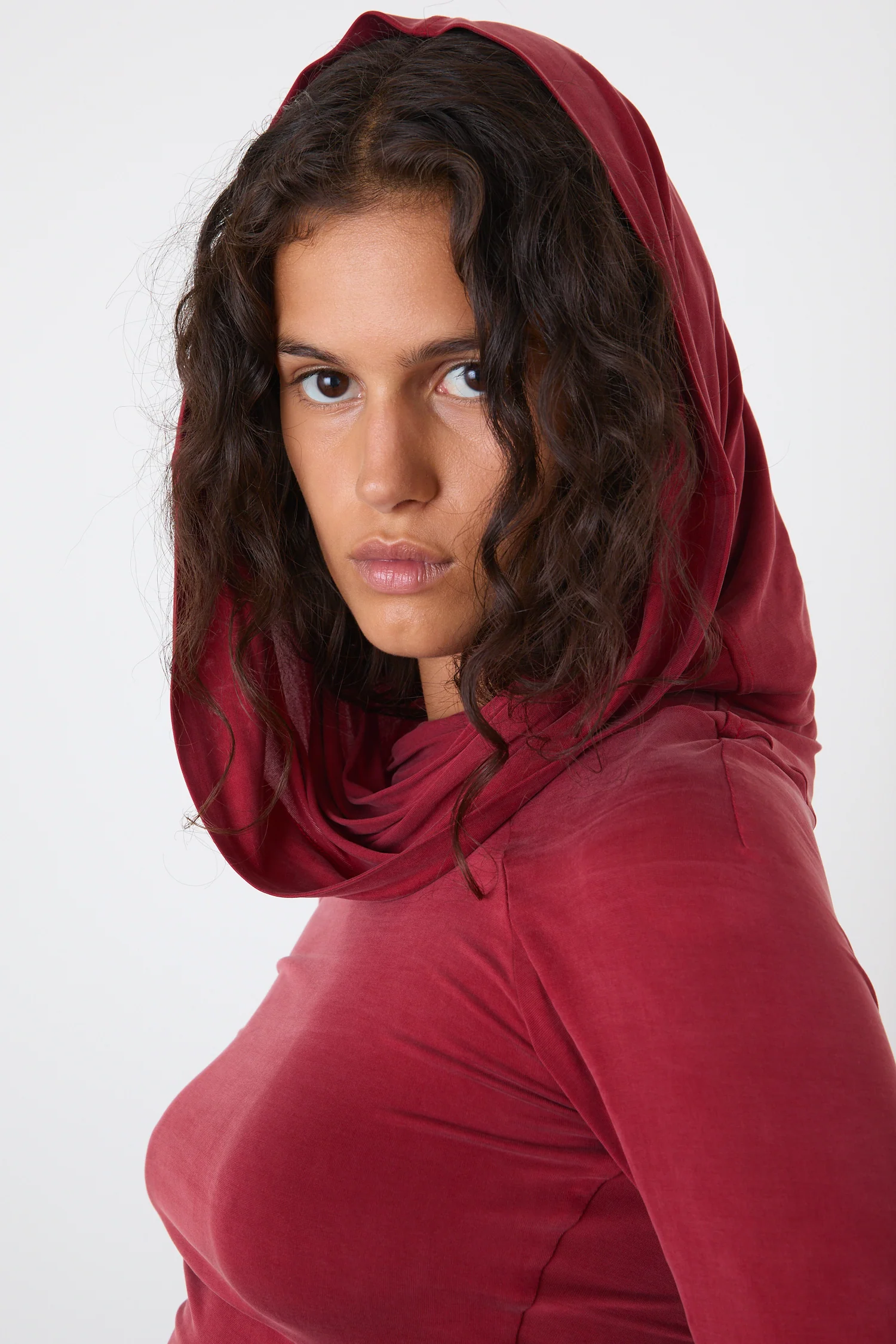 Kylie Cold Shoulder Top, Red Sandstone - Image 3
