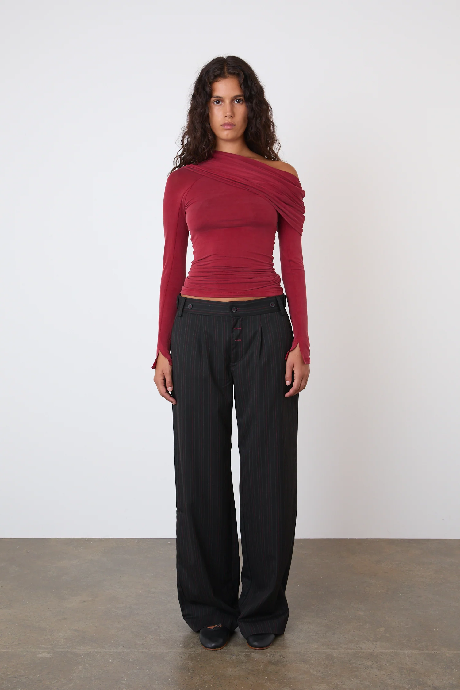Kylie Cold Shoulder Top, Red Sandstone - Image 4