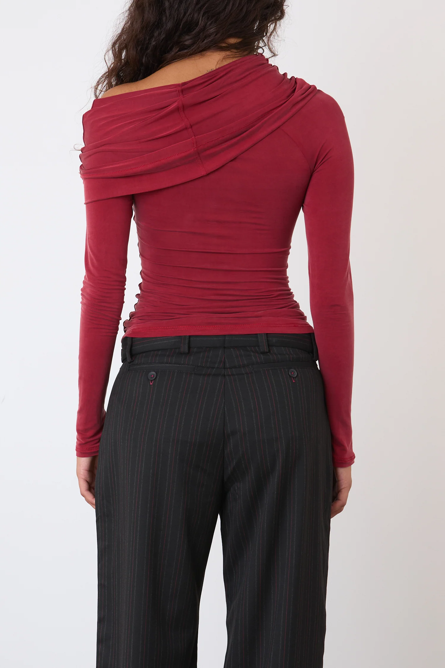 Kylie Cold Shoulder Top, Red Sandstone - Image 5