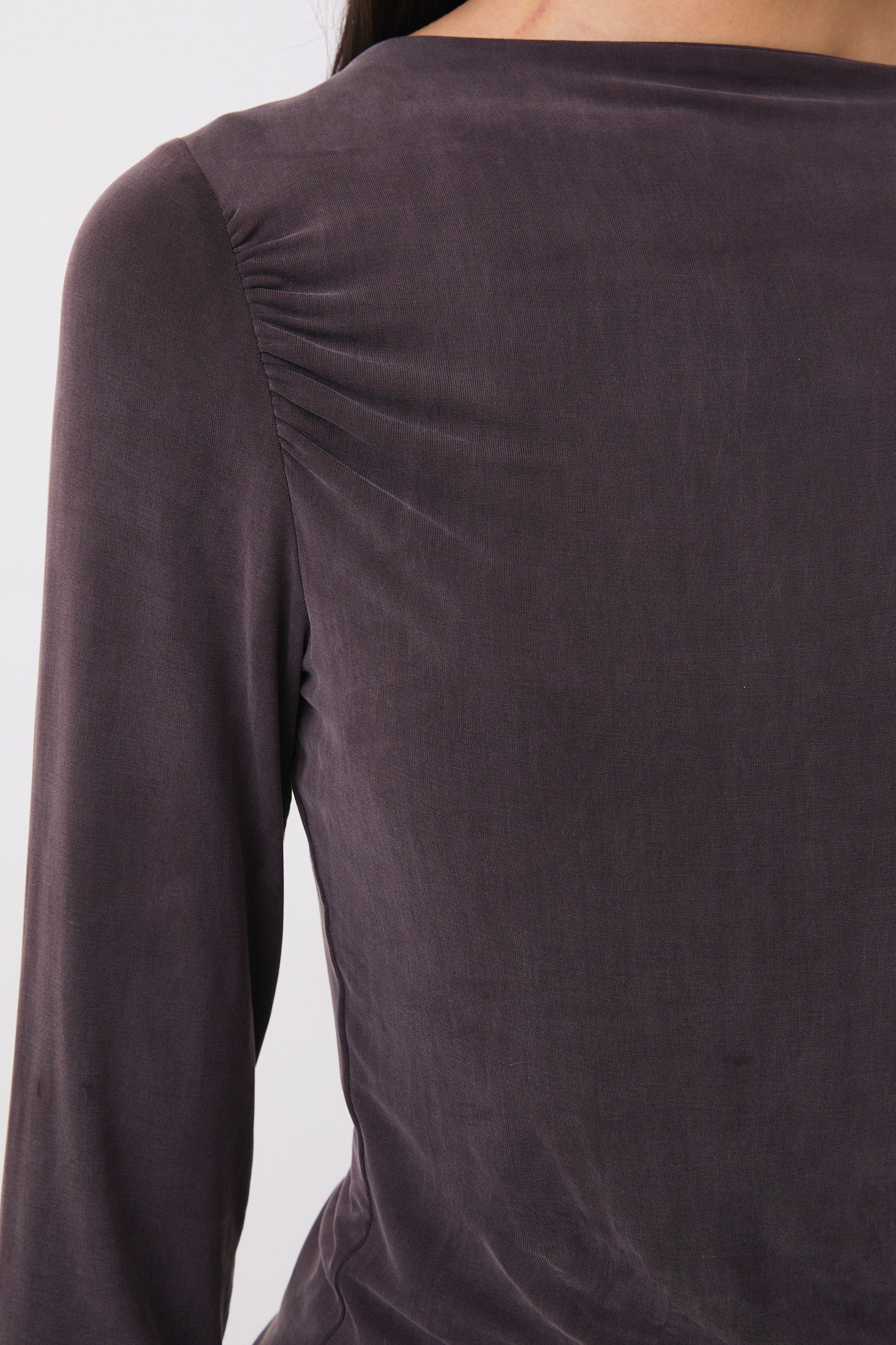 Kylie Long Sleeve Top, Chocolate - Image 4
