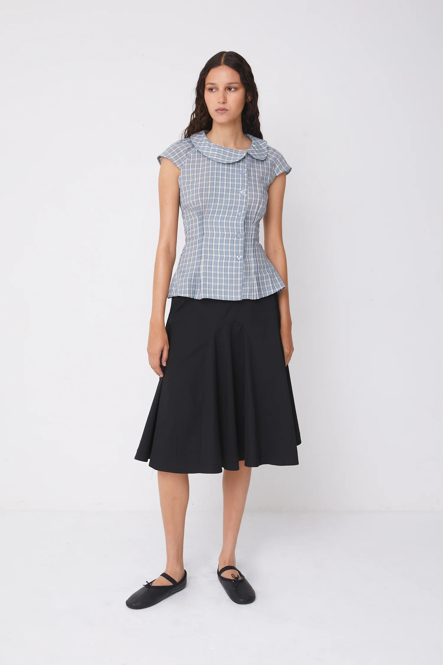 Missy Asymmetric Blouse, Check - Image 5