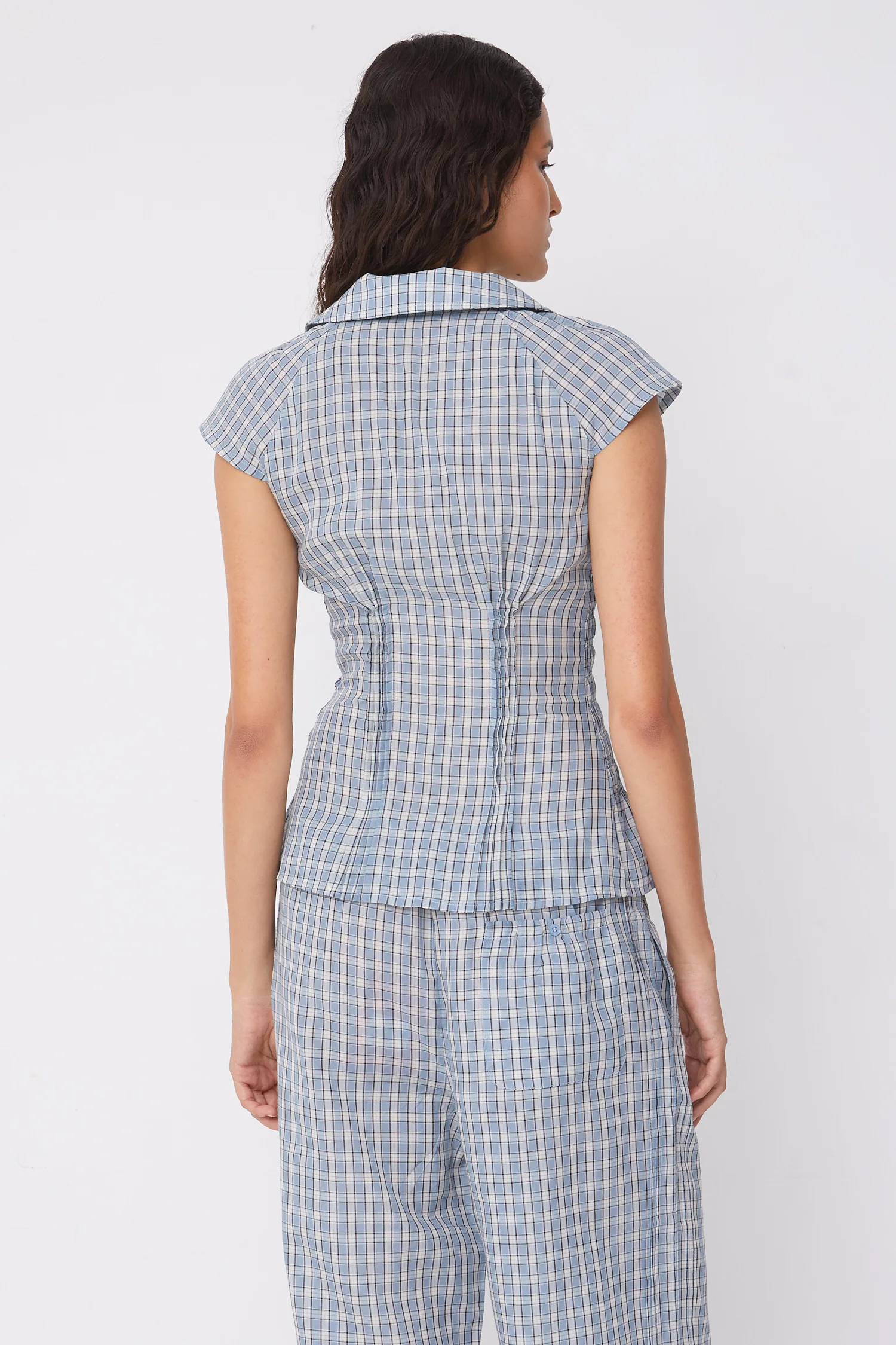 Missy Asymmetric Blouse, Check - Image 7