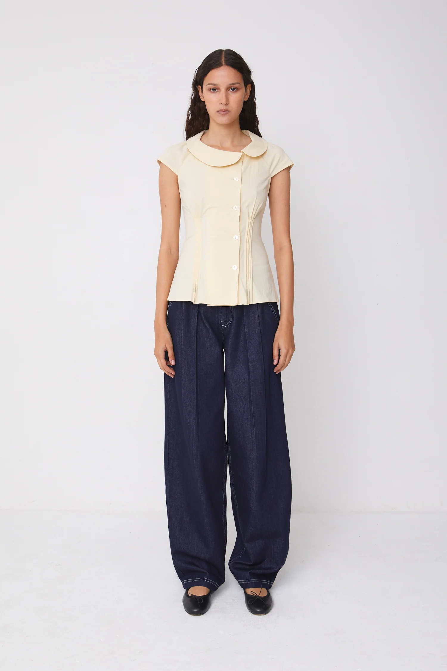 Missy Asymmetric Blouse, Parchment - Image 3