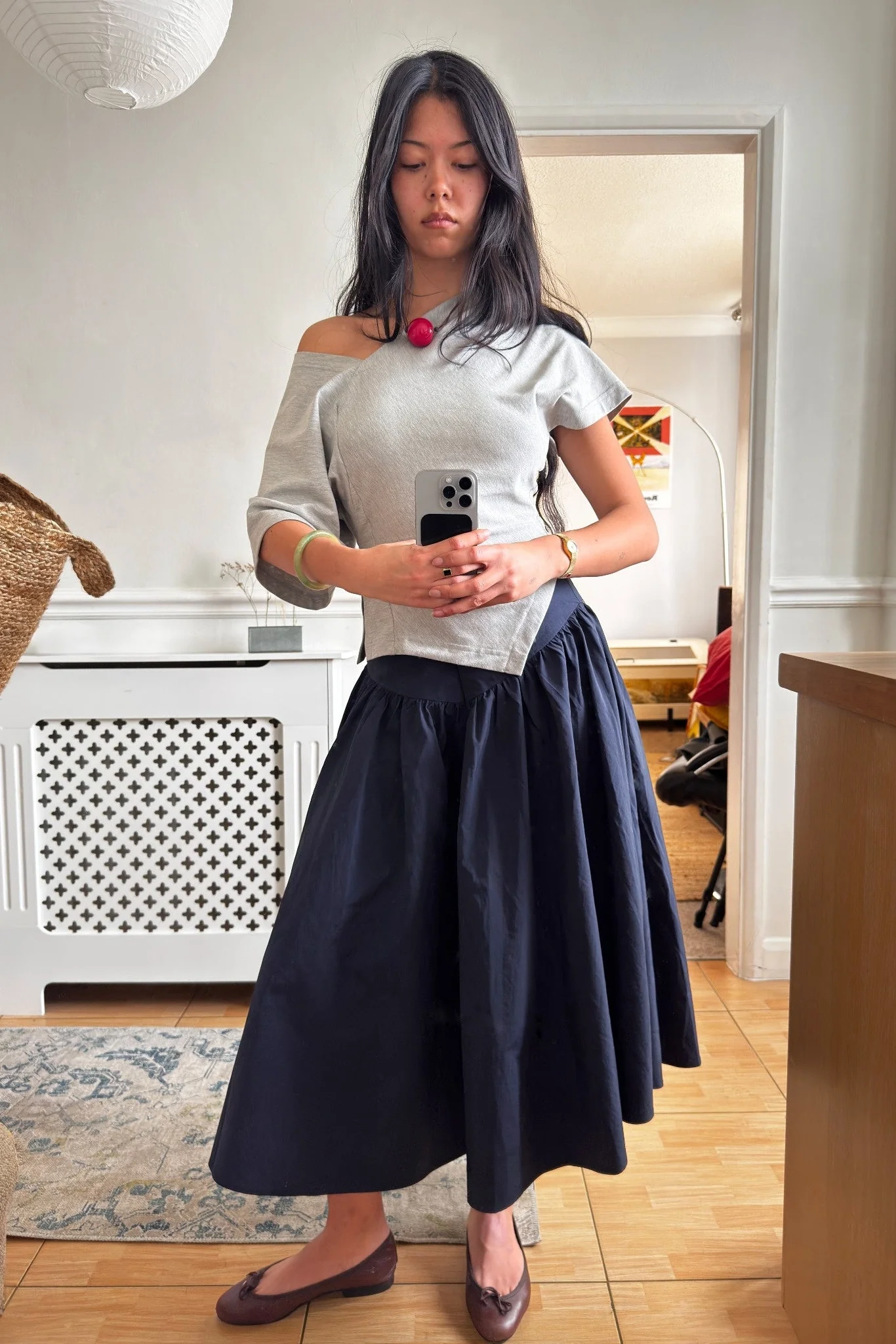 Deba Midi Skirt, Midnight - Image 6