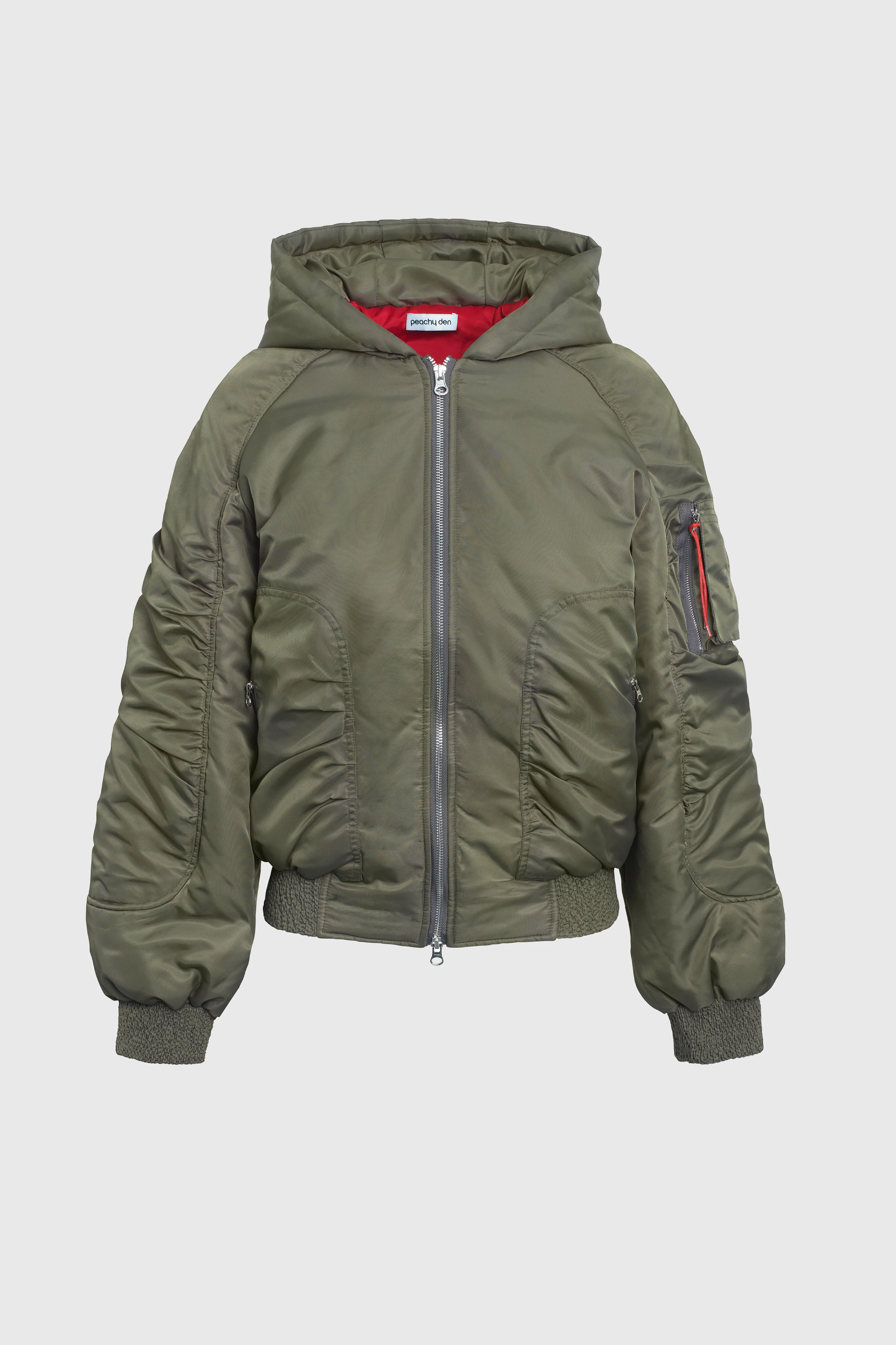 Penny Spring Bomber Jacket, Moss - Image 3