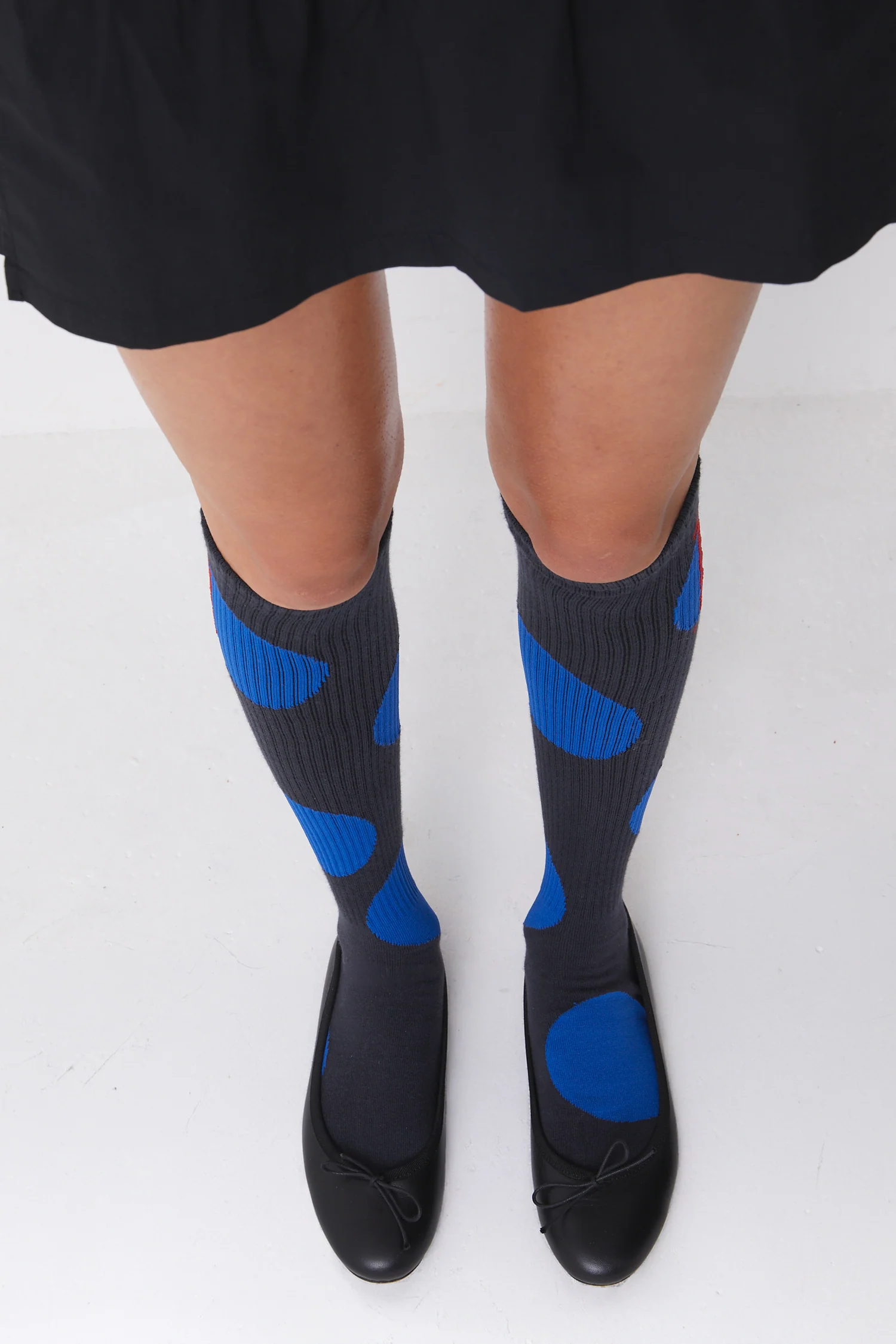 Polka Dot Socks, Blue / Black - Image 5