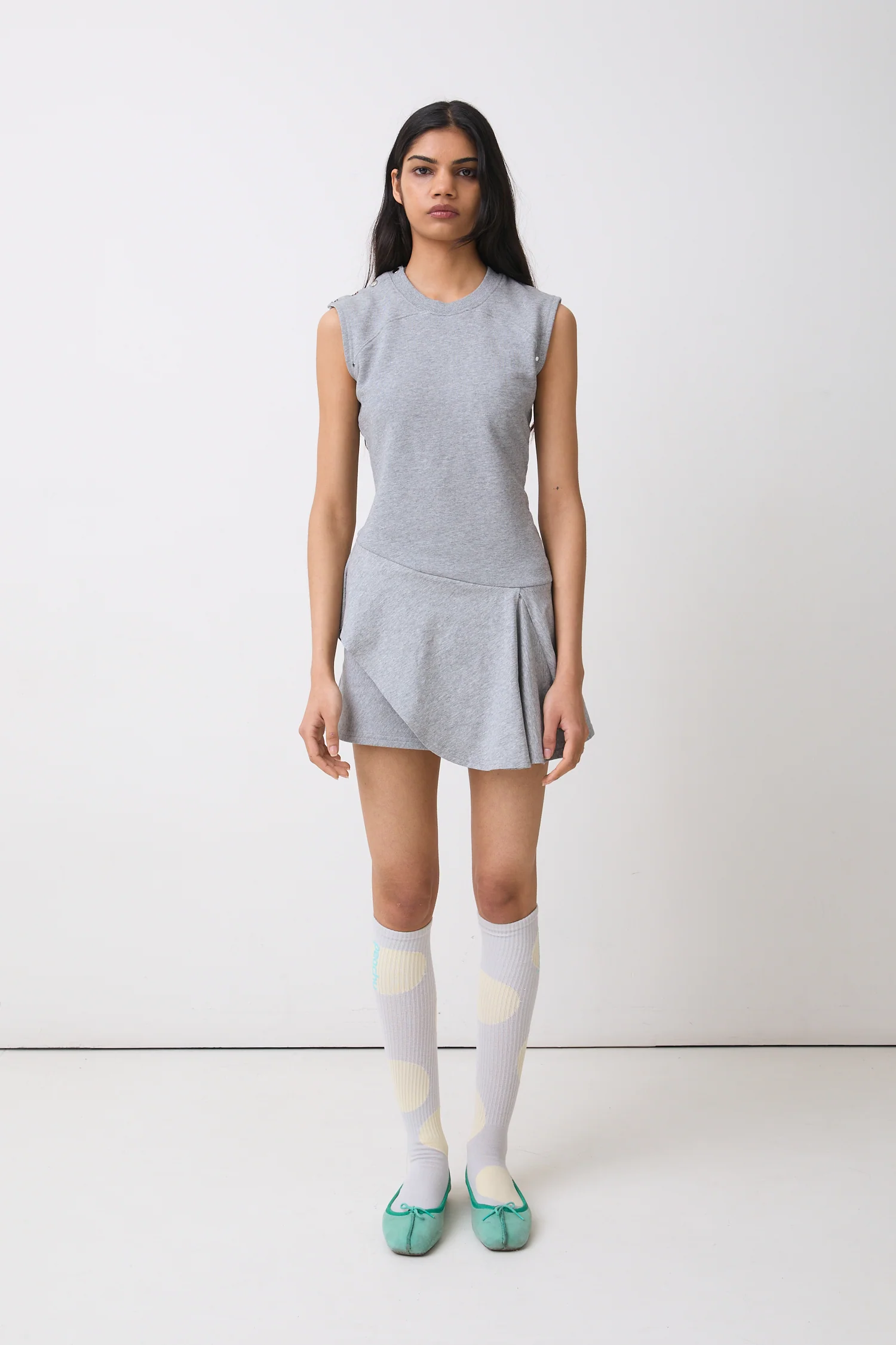 Polka Dot Socks, Parchment / Grey - Image 3