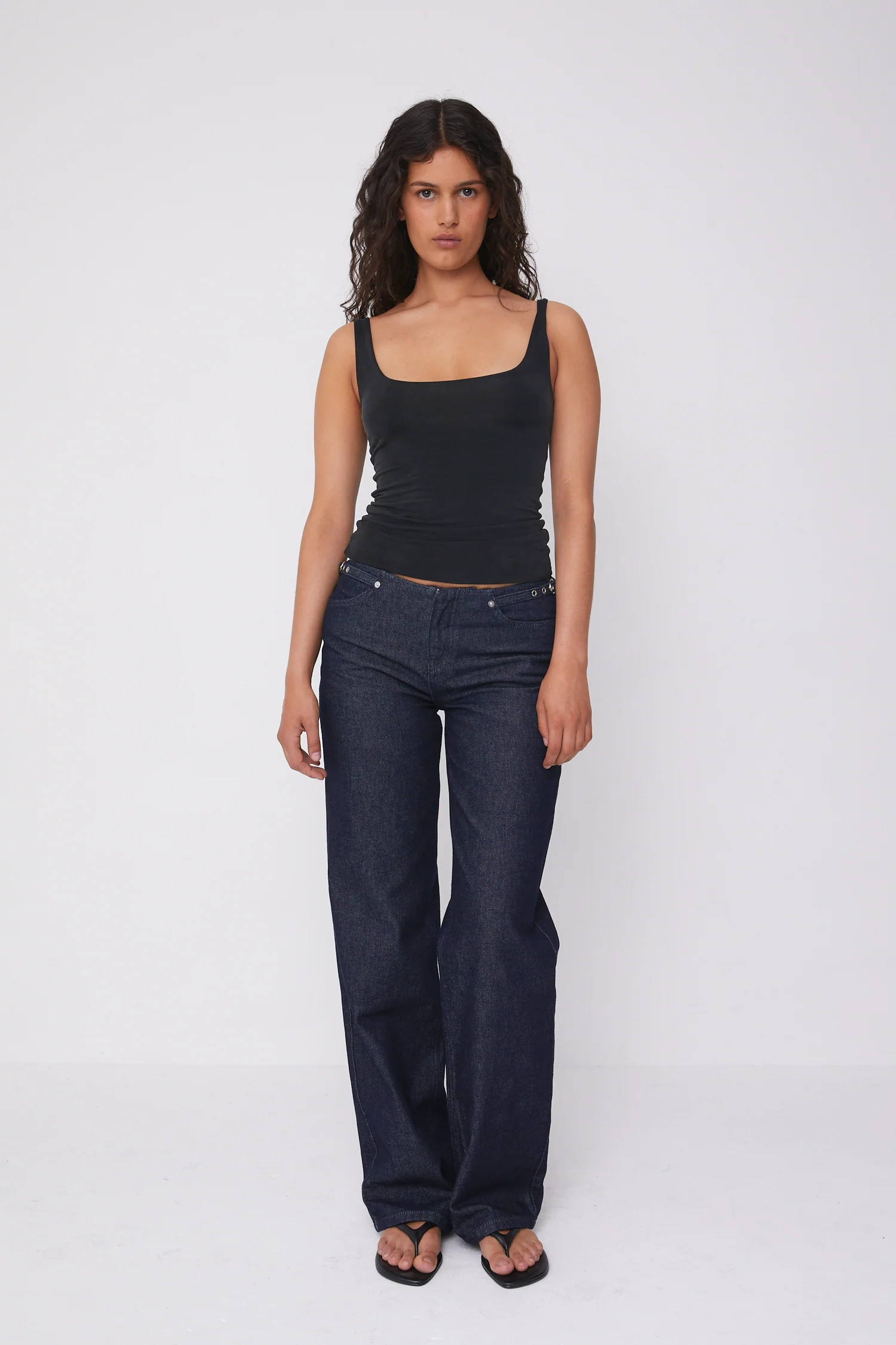 Stevie Low Rise Jeans, Indigo Rinse - Image 3