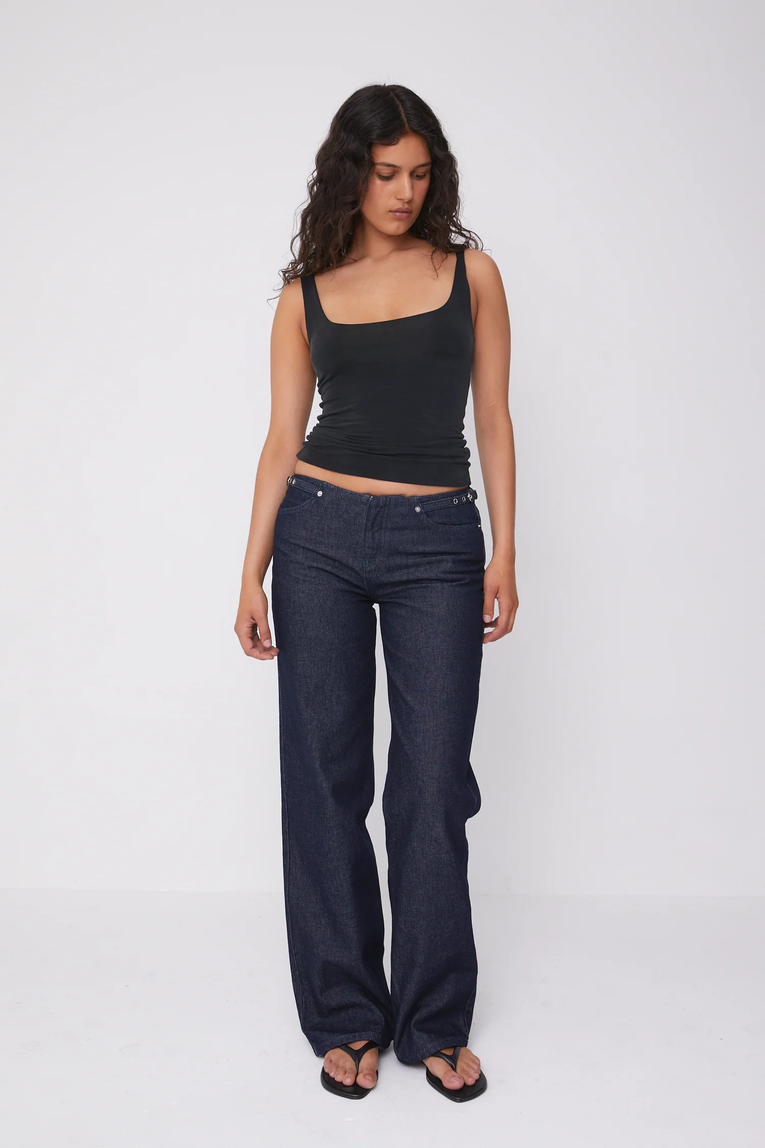 Stevie Low Rise Jeans, Indigo Rinse - Image 5