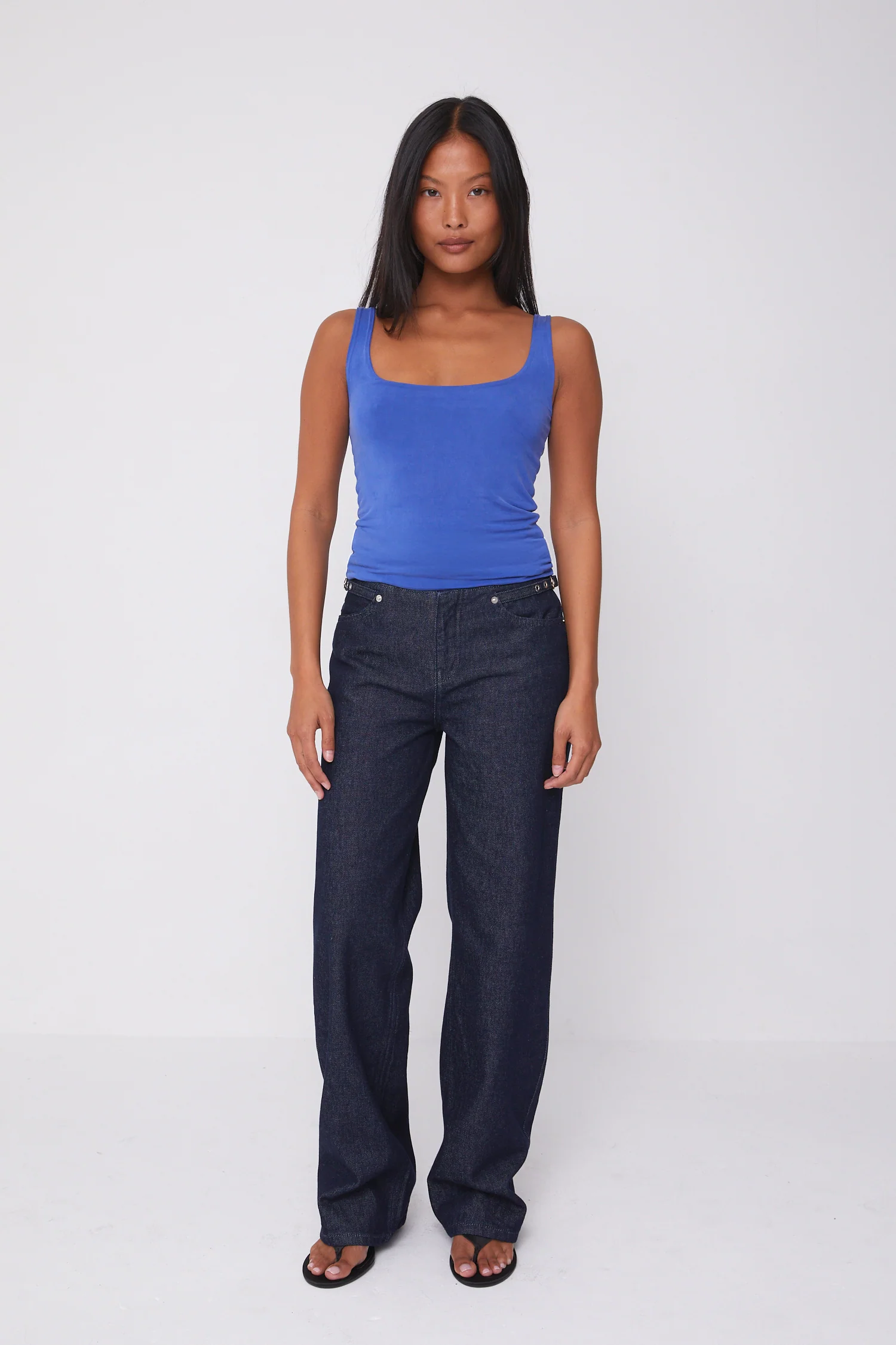 Stevie Low Rise Jeans, Indigo Rinse - Image 6