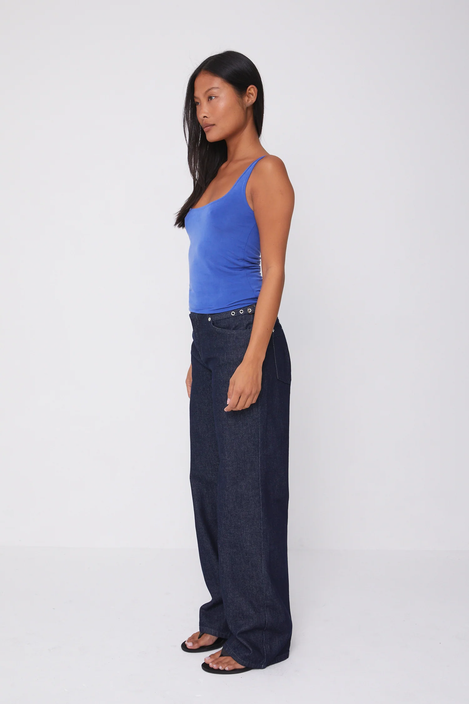 Stevie Low Rise Jeans, Indigo Rinse - Image 7
